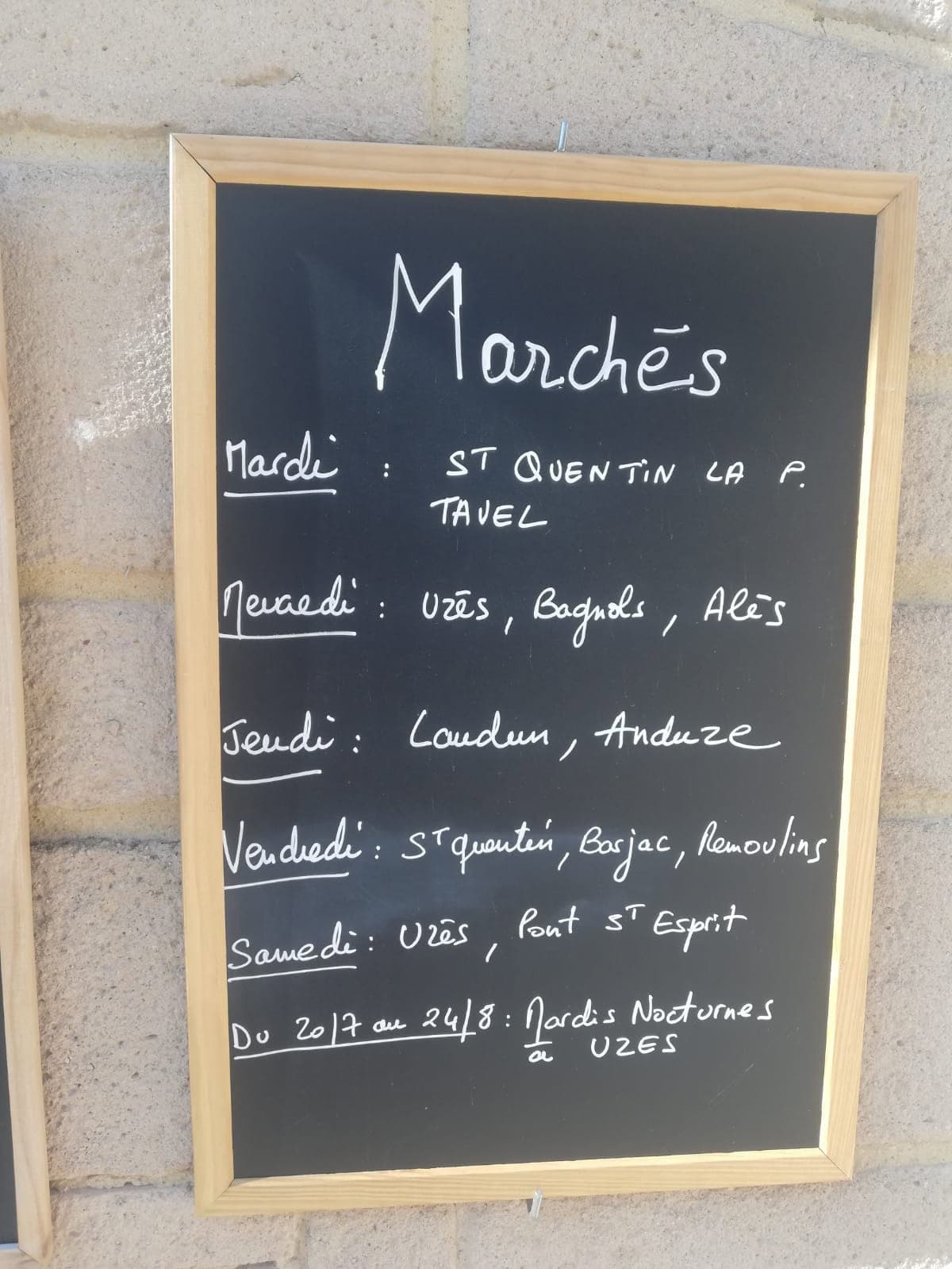 Les marchés autour du Gîte de Sabran Gard